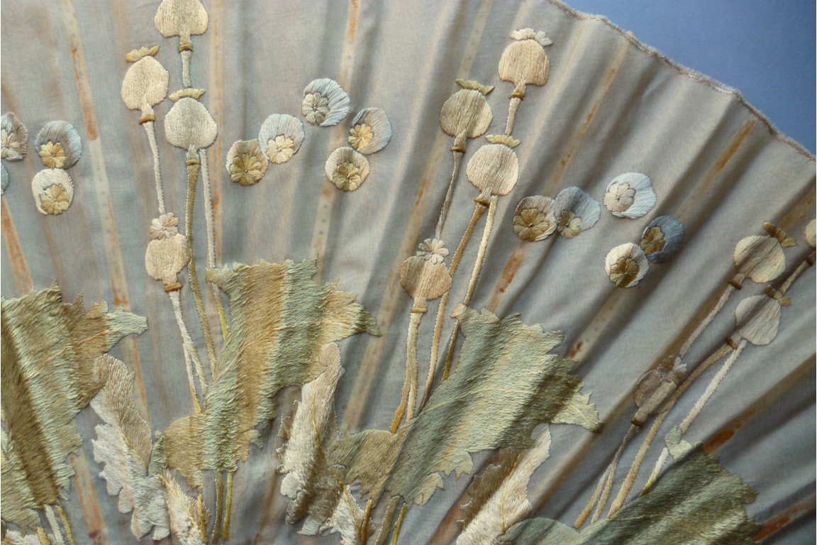 Poppies, fan circa 1880-90