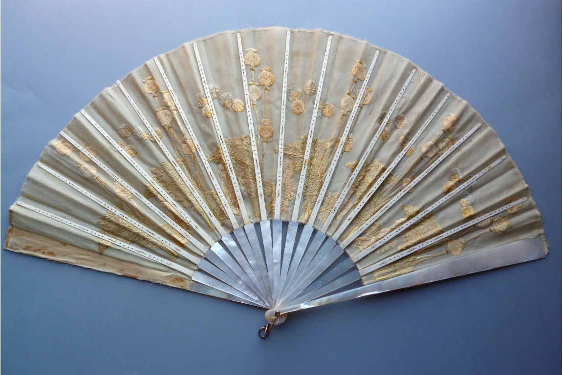 Poppies, fan circa 1880-90