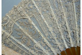 Flowers lace, fan circa 1880