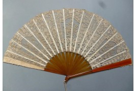 Flowers lace, fan circa 1880