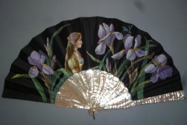 The lady with iris, Art Nouveau fan