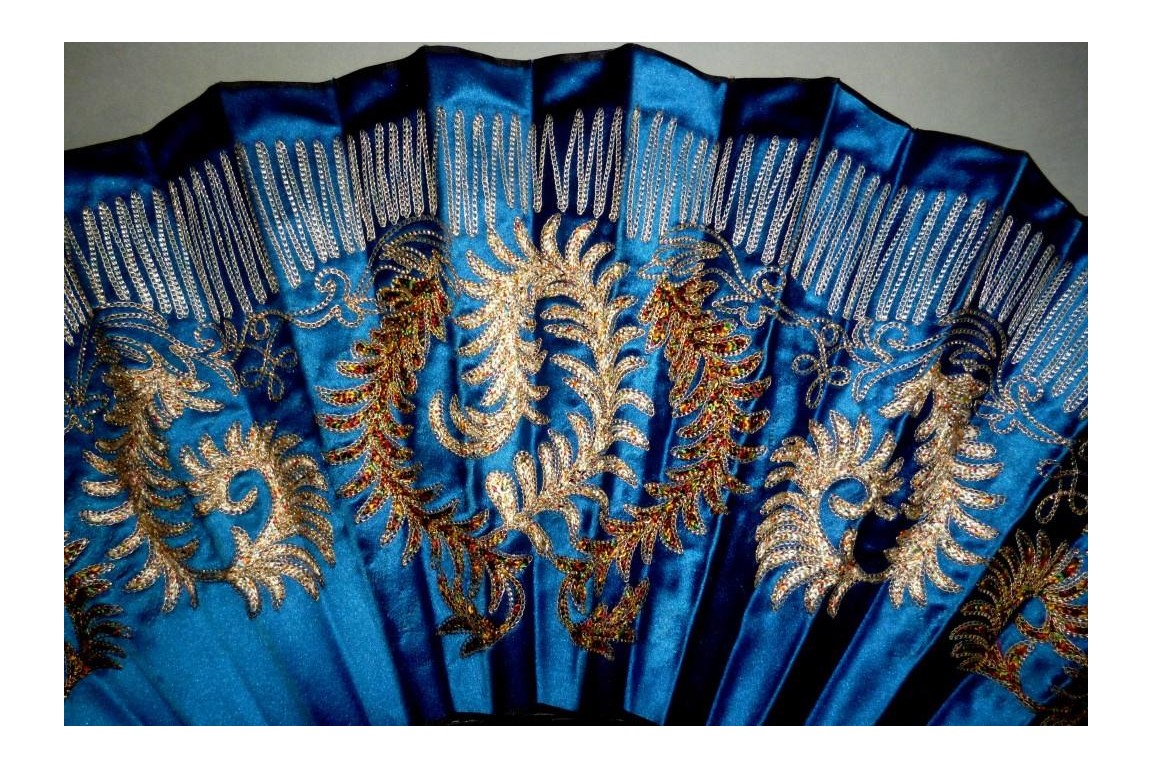 Persian embroidery, fashion fan circa 1865