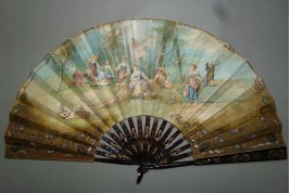 Country lunch, early 20th century fan