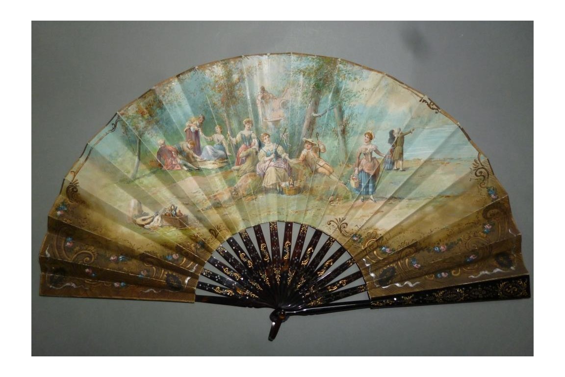 Country lunch, early 20th century fan