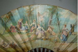 Country lunch, early 20th century fan