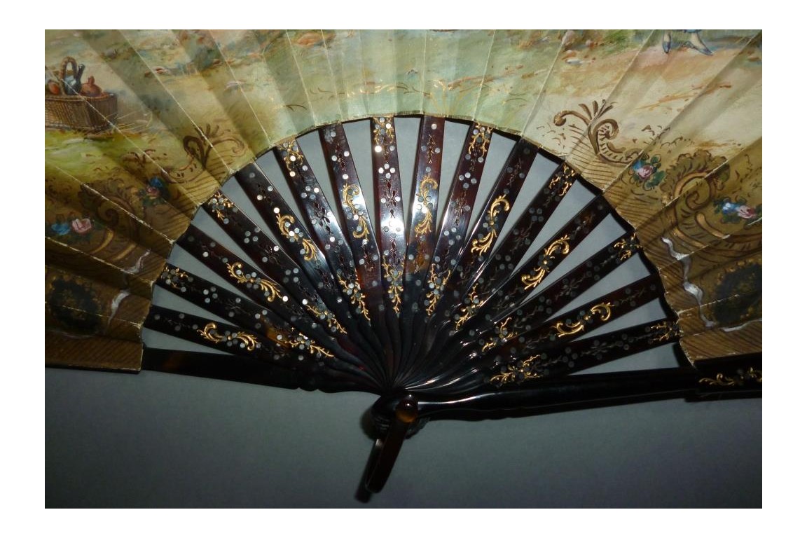 Country lunch, early 20th century fan