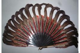 Black and red, feather fan, cica 1890