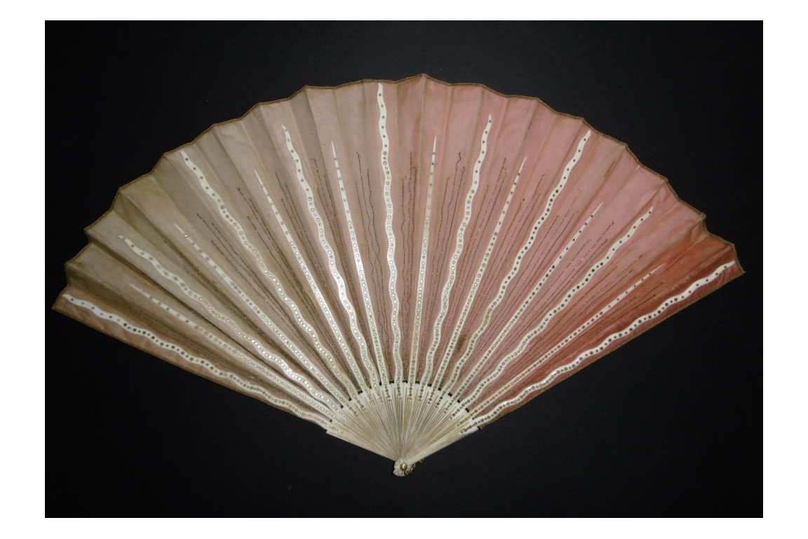 Pink sunshine, fan circa 1880-90