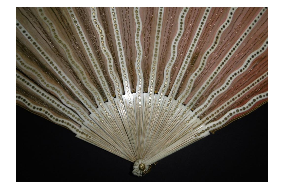 Pink sunshine, fan circa 1880-90