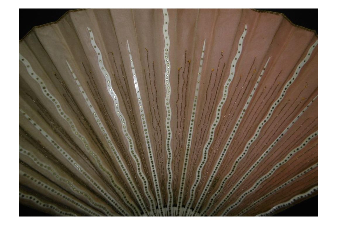 Pink sunshine, fan circa 1880-90