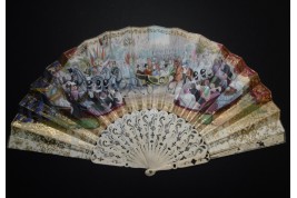 The entry of Queen Victoria into Paris, fan circa 1855