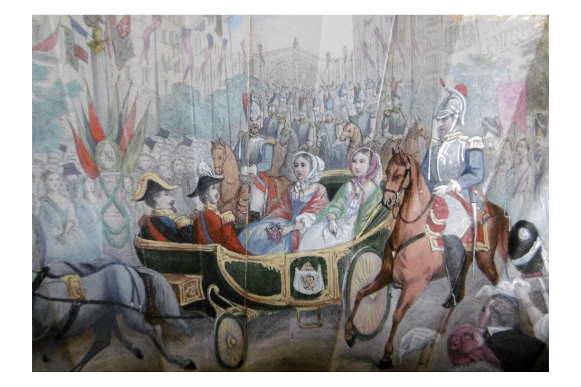 L'entrée de la reine Victoria à Paris, éventail vers 1855