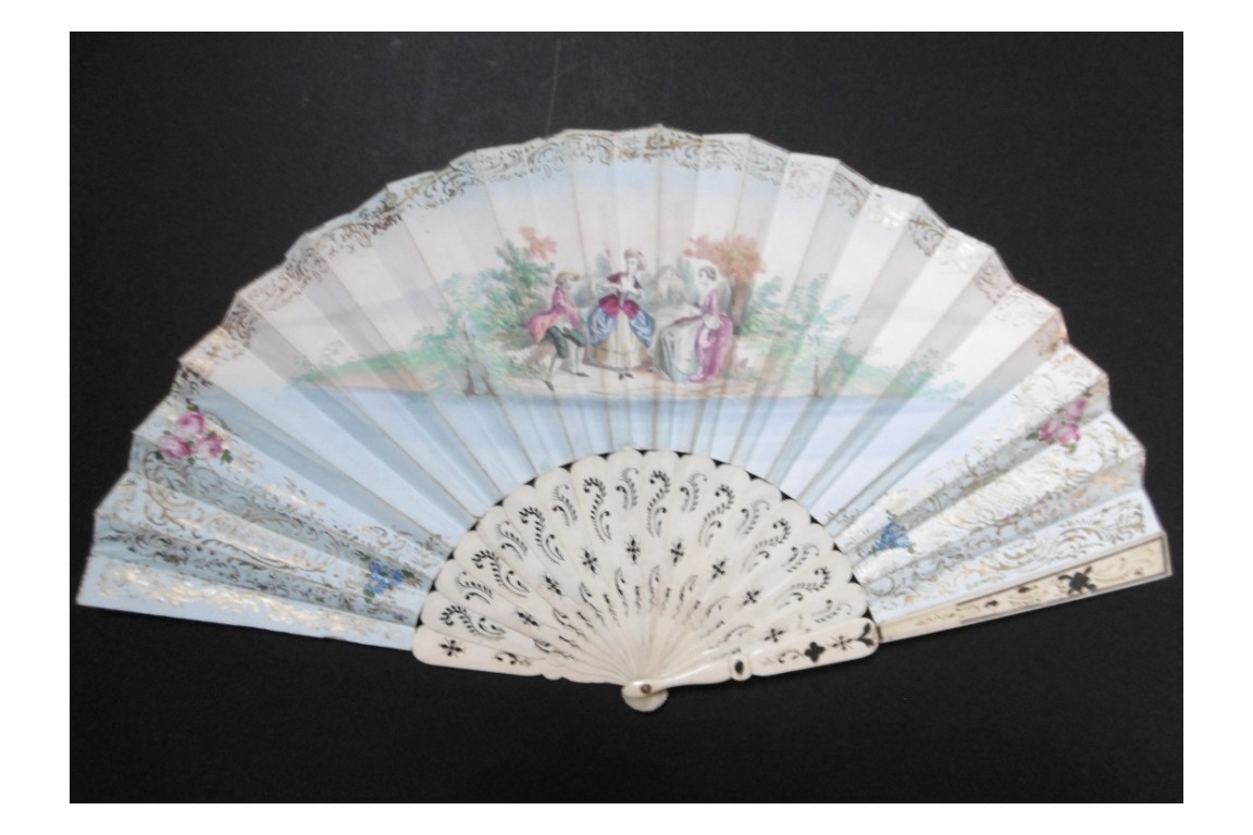 The entry of Queen Victoria into Paris, fan circa 1855