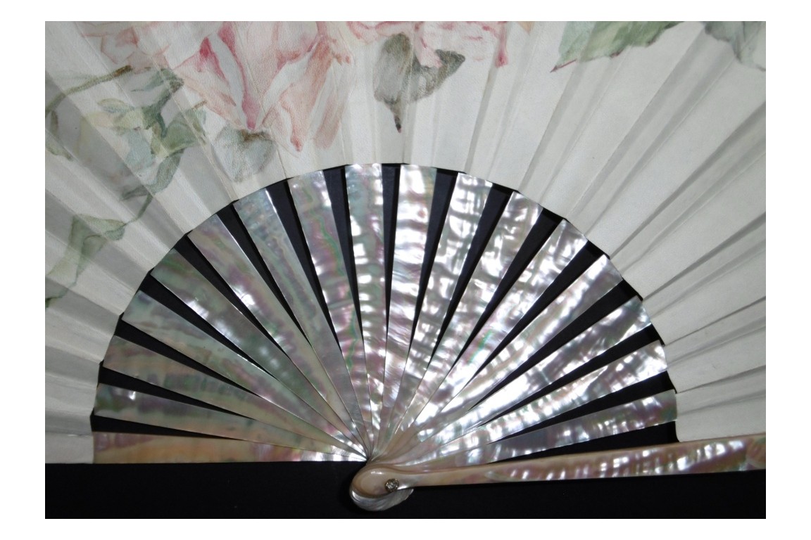 Roses, fan circa 1880-1890