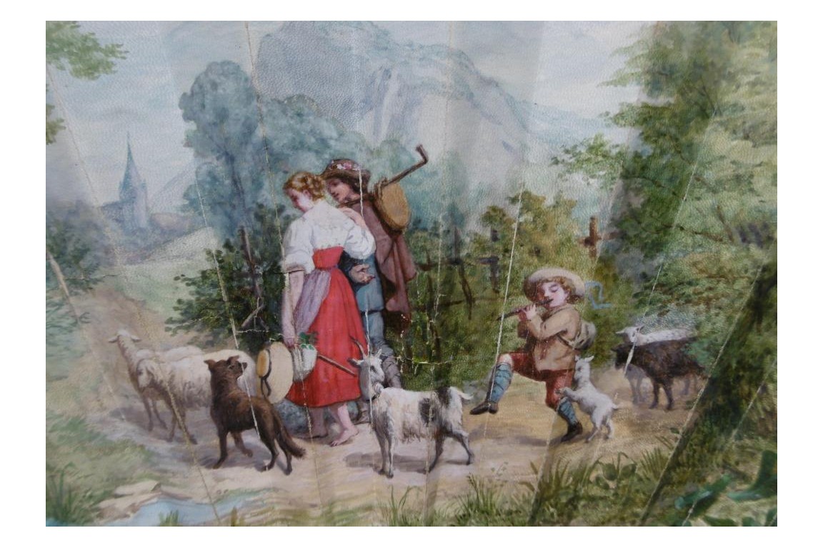 L'amour pendant la transhumance, éventail de Jeanne Lefrançois 1879