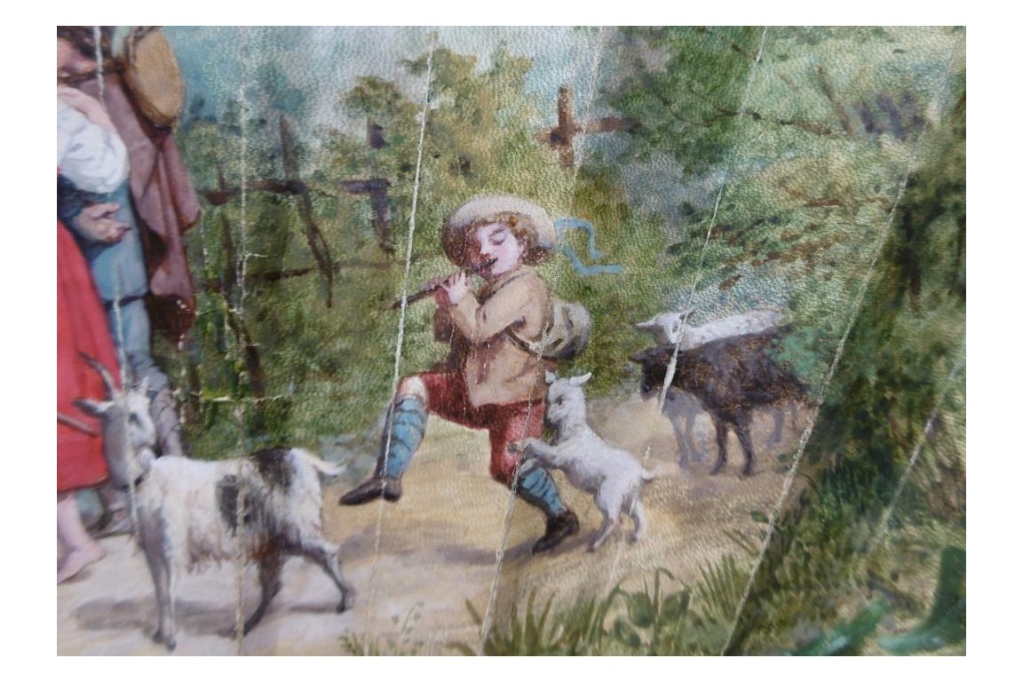 L'amour pendant la transhumance, éventail de Jeanne Lefrançois 1879