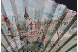 Éventail Souvenir du Village Suisse, exposition de Genève 1896