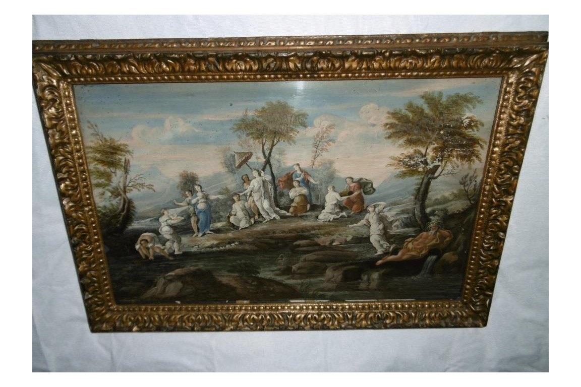 The Finding of Moses, fan leaf, late 17th ealy 18th century