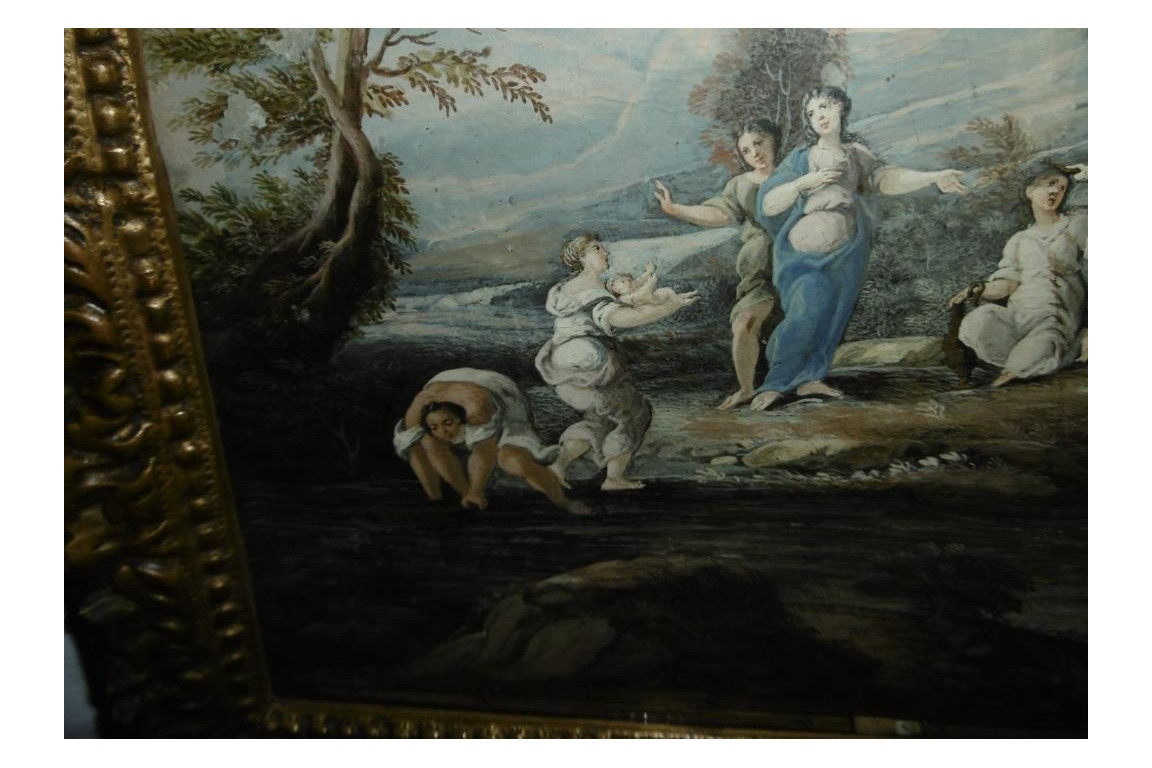 The Finding of Moses, fan leaf, late 17th ealy 18th century