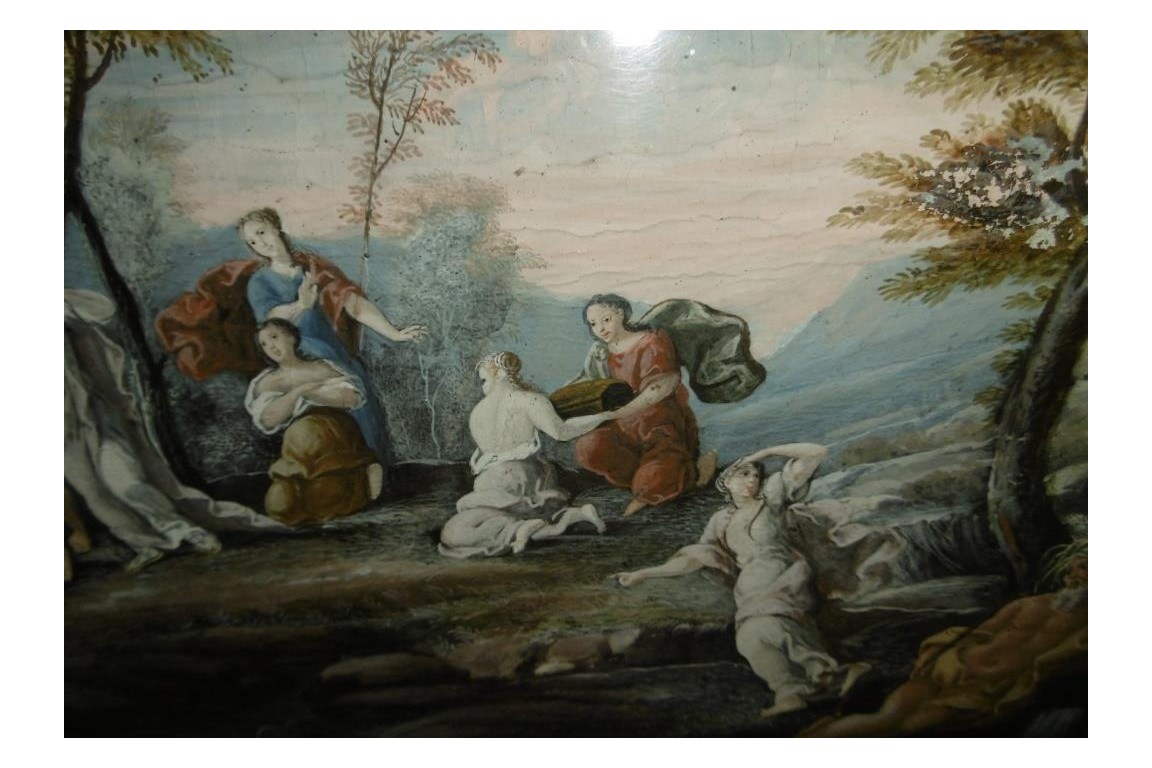 The Finding of Moses, fan leaf, late 17th ealy 18th century