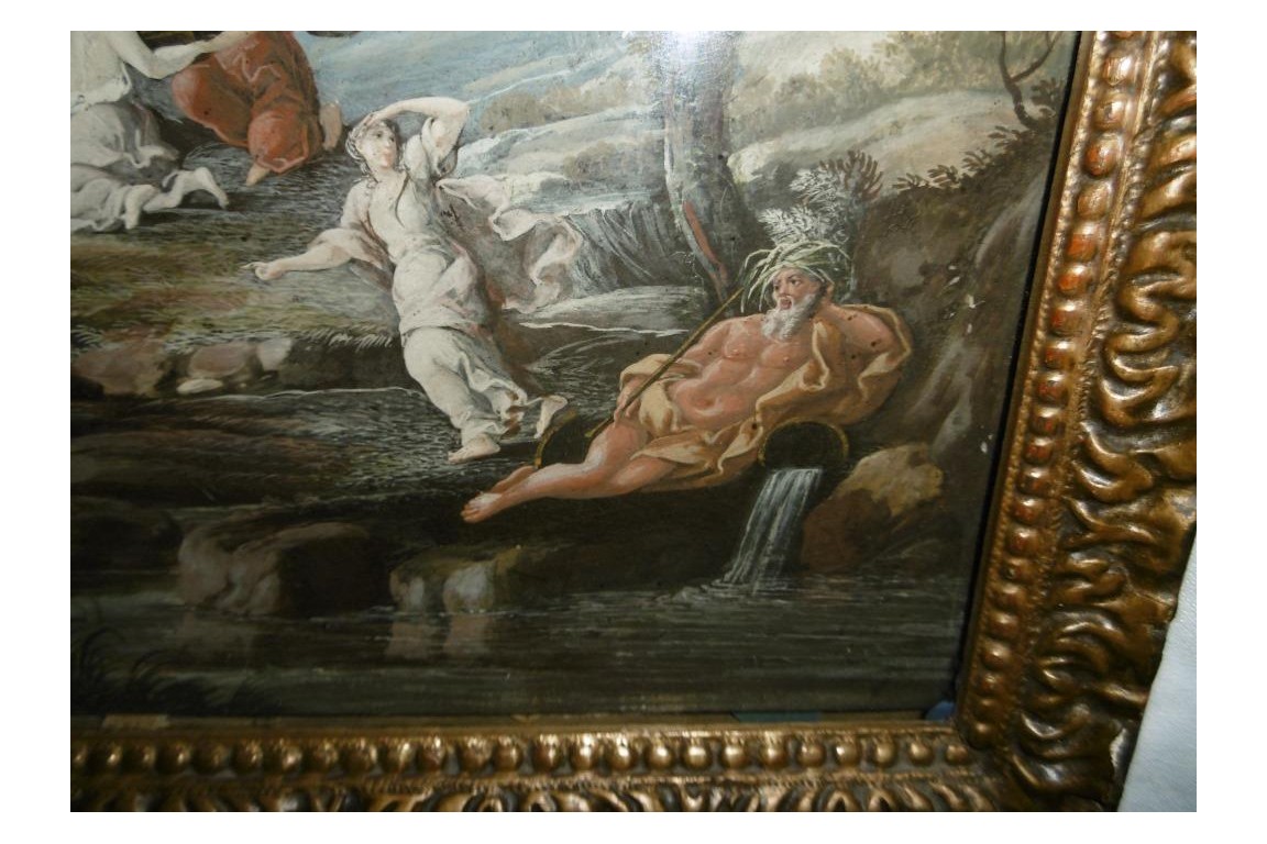 The Finding of Moses, fan leaf, late 17th ealy 18th century