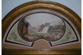 The waterfall of Tivoli, fan leaf circa 1800