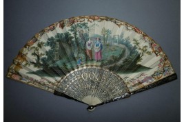 Harvest of mirabelle plums, fan circa 1760