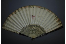 Harvest of mirabelle plums, fan circa 1760