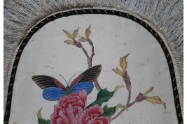 Chinese birds and flowers, fixed fans, 19th century