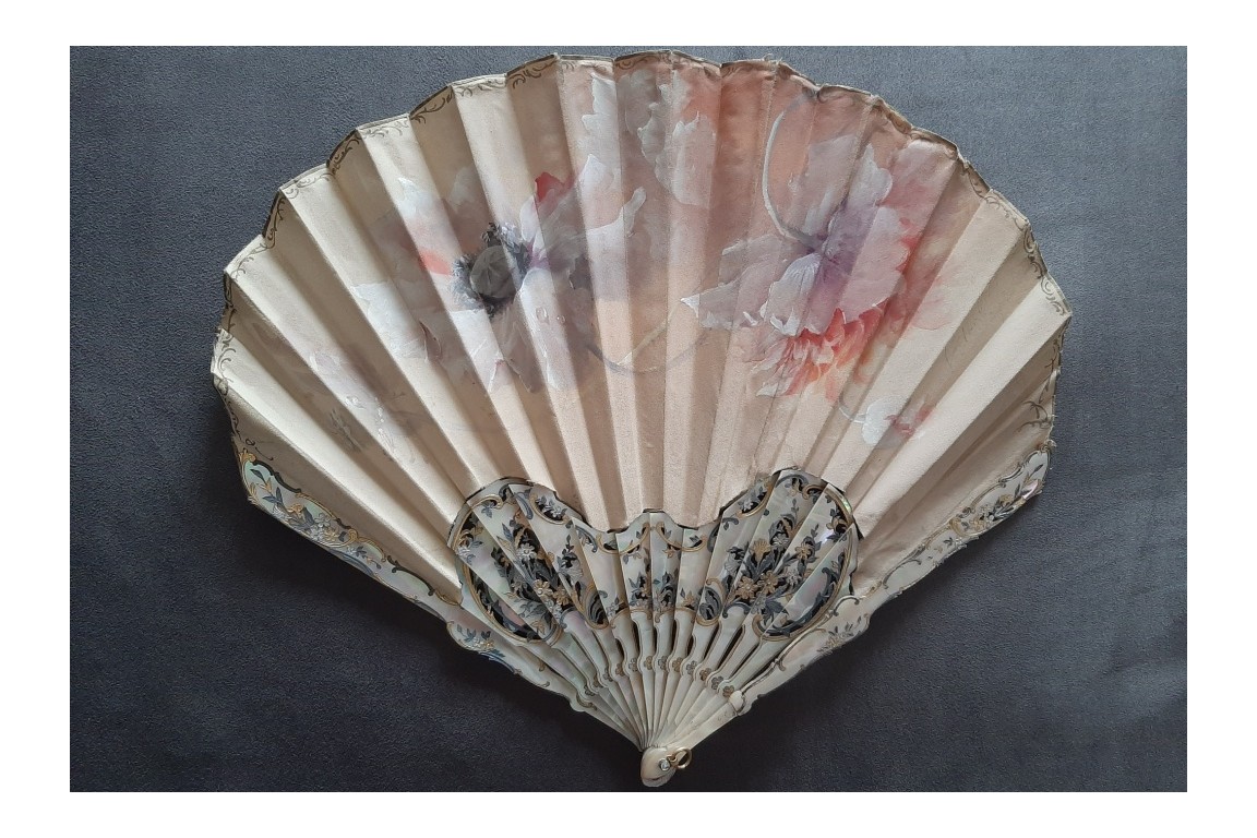 Poppies, fan by Billotey and Duvelleroy, circa 1900