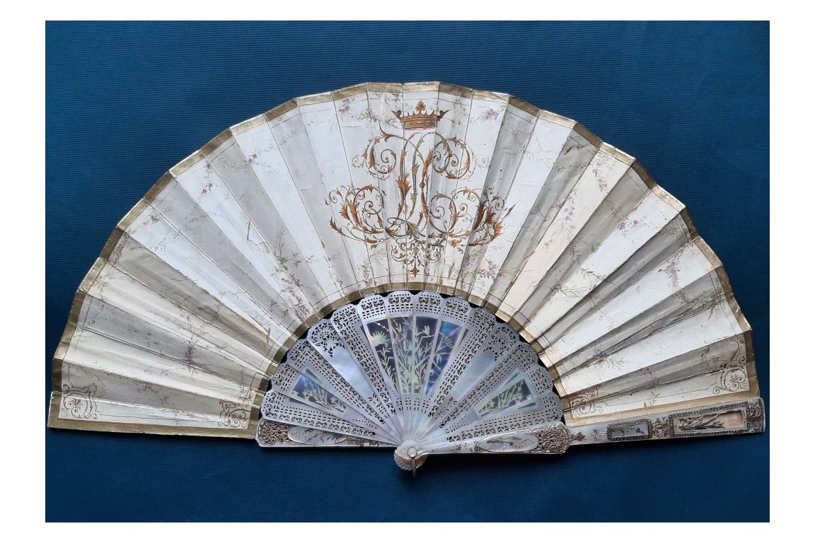 Nymphes of flowers, fan by Neiter, late 19th century