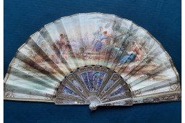 Nymphes of flowers, fan by Neiter, late 19th century