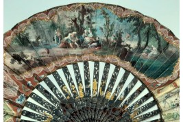 Map, music... Chinese and Natives, fan circa 1770