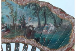 Map, music... Chinese and Natives, fan circa 1770