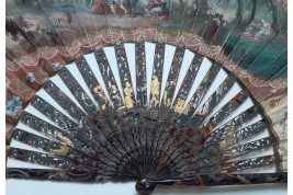 Map, music... Chinese and Natives, fan circa 1770