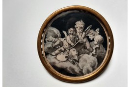 Putti painting, 18th century miniature