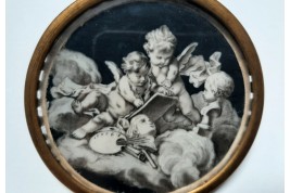 Putti painting, 18th century miniature