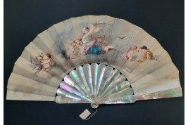 Comedy and Tragedy, fan by Edouard de Beaumont, circa 1865