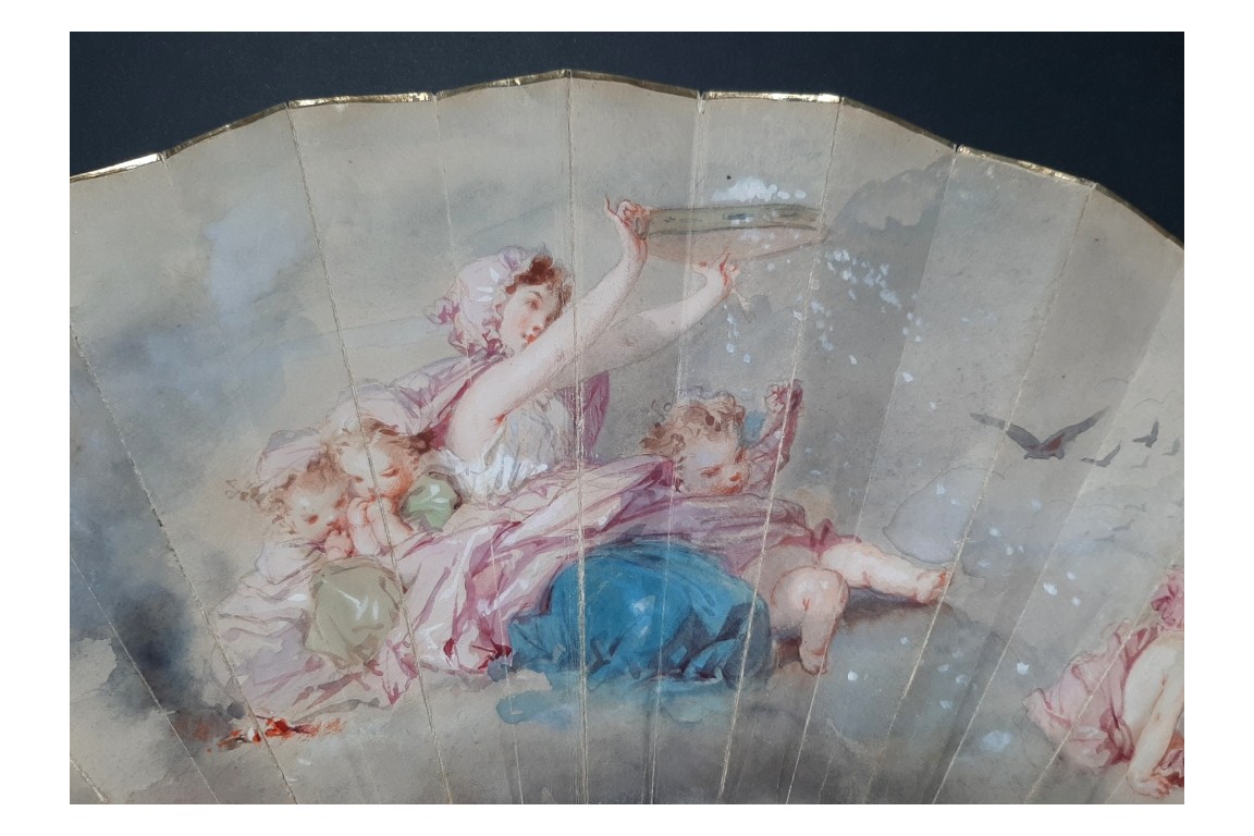 Comedy and Tragedy, fan by Edouard de Beaumont, circa 1865