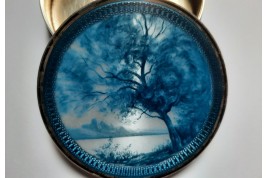 Blue landscape, enamelled box circa 1900