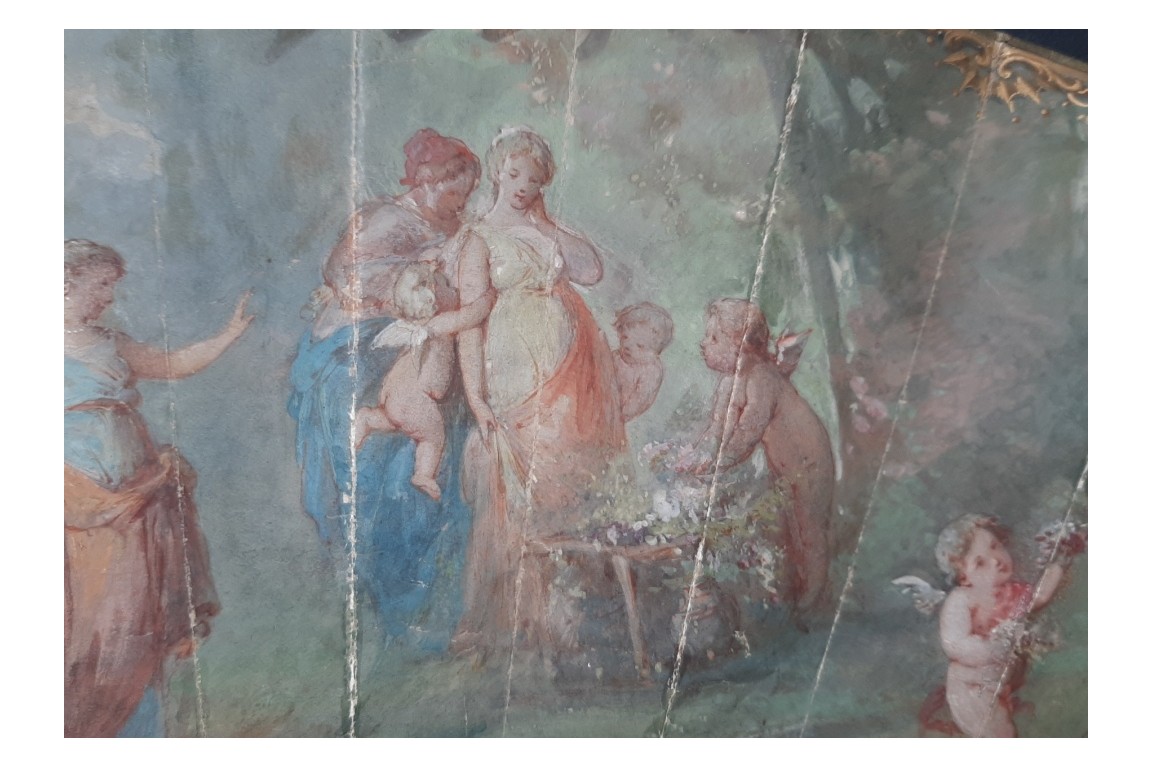 Étoiles et fleurs de l’amour, éventail de Donzel vers 1865