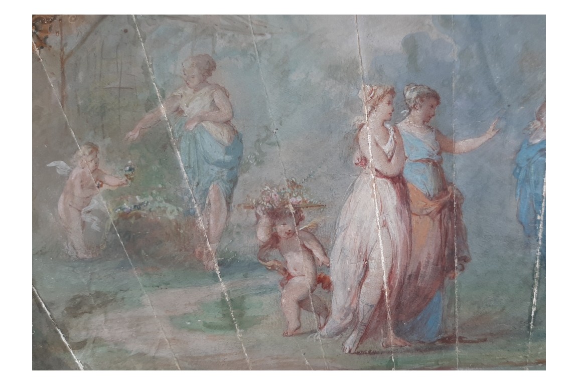 Étoiles et fleurs de l’amour, éventail de Donzel vers 1865