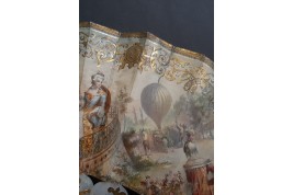 Souvenir de l'envol du ballon, éventail vers 1860