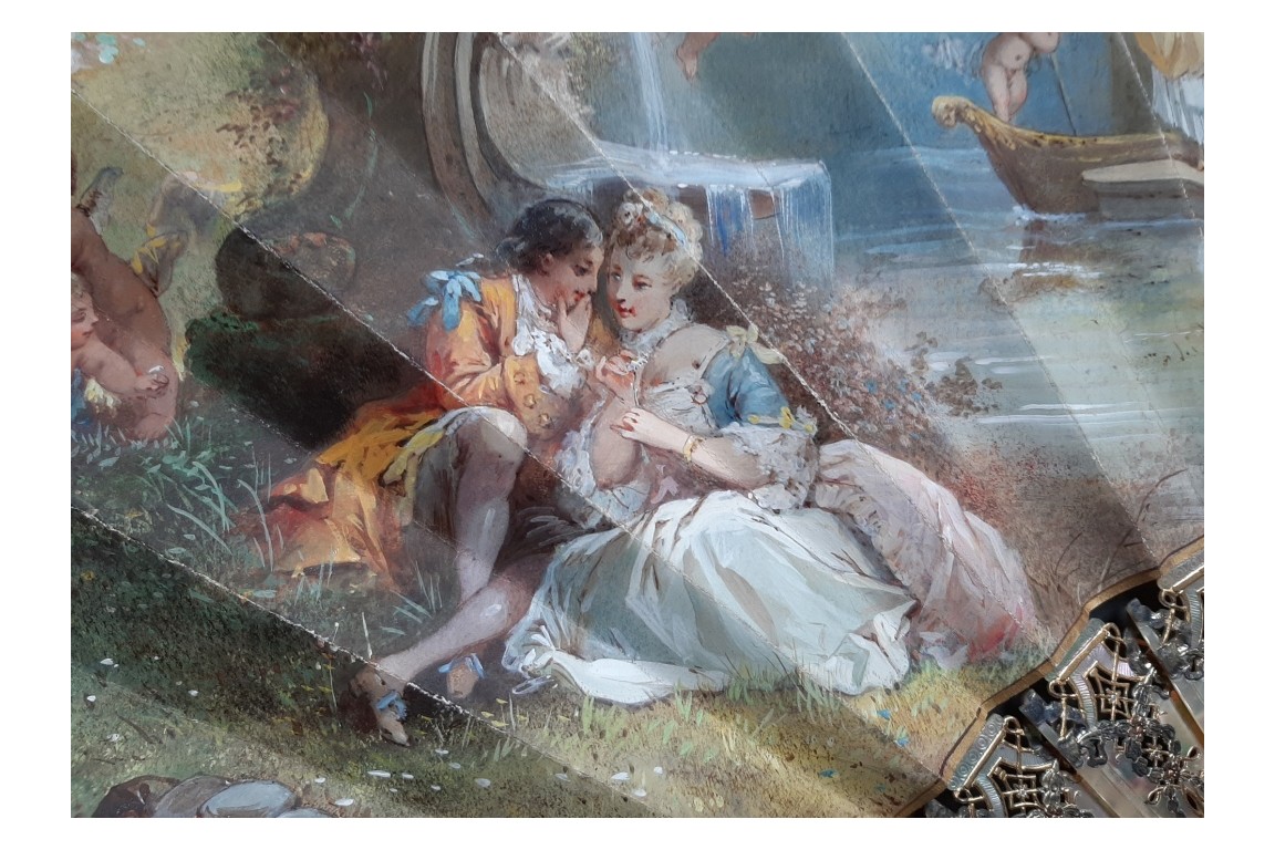 Au rythme de l'amour, éventail de Donzel vers 1865-70