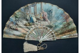 Love for tea time, fan by Galichet and Geslin, late 19th