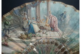 Love for tea time, fan by Galichet and Geslin, late 19th