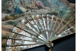 Love for tea time, fan by Galichet and Geslin, late 19th