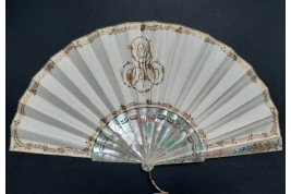 Love for tea time, fan by Galichet and Geslin, late 19th