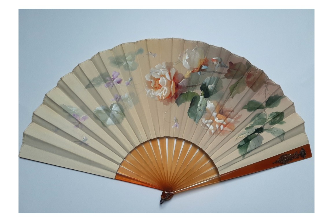 The roses of the Countess, fan by Billotey and Duvelleroy, circa 1880-90