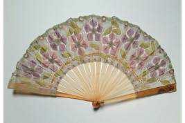 Clematis by Felix Aubert, Courseulles lace fan circa 1902